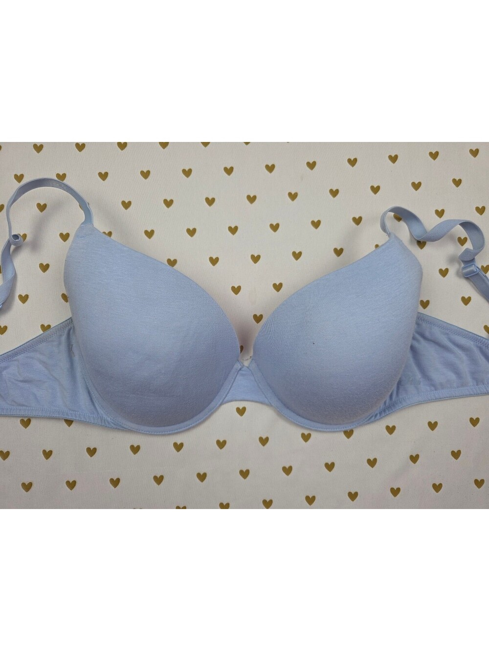 Victorias Secret Pink Blue 34DD Wear Everywhere Push Up Bra